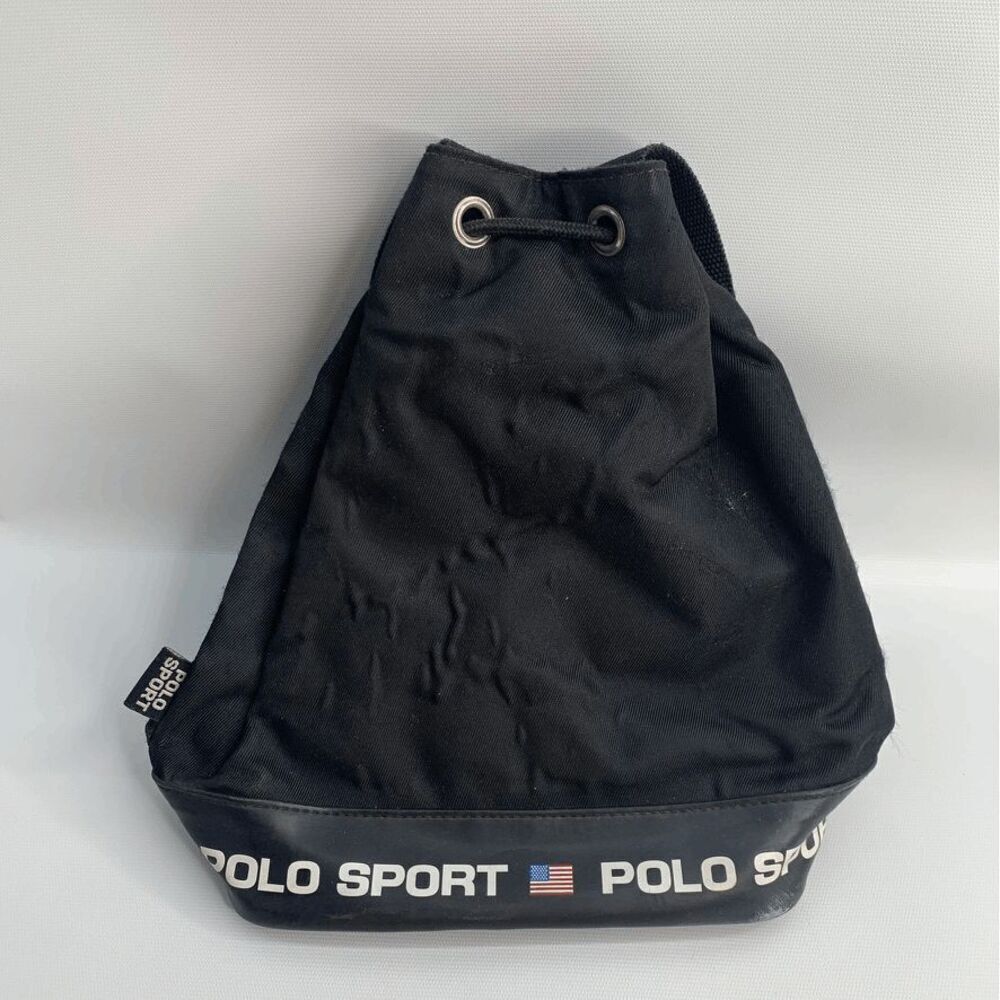 Vintage 90s Polo Sport Ralph Lauren Black Mini Backpack Y2K Bag Sling (READ)